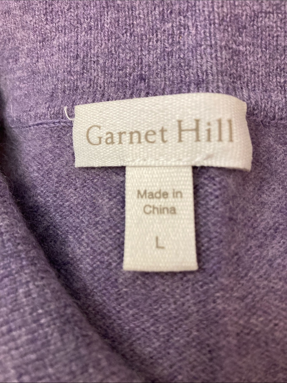 Garnet Hill Lavender Button-Up Cashmere Collared Sweater - Picture 4 of 5